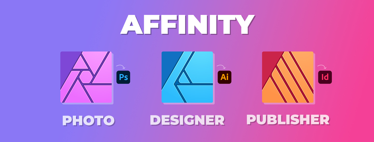 het verschil tussen affinity photo designer en publisher en adobe